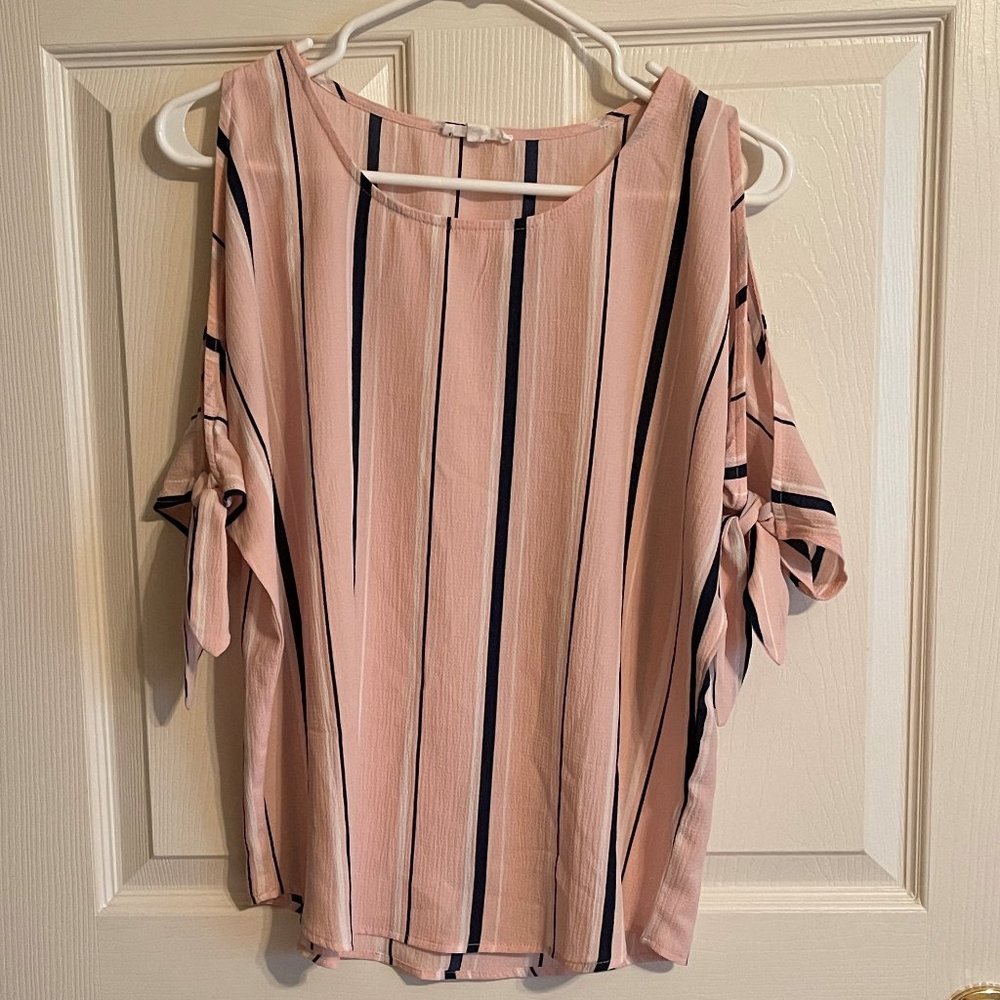 MINE Womens Top PINK Cold Shoulder 0792